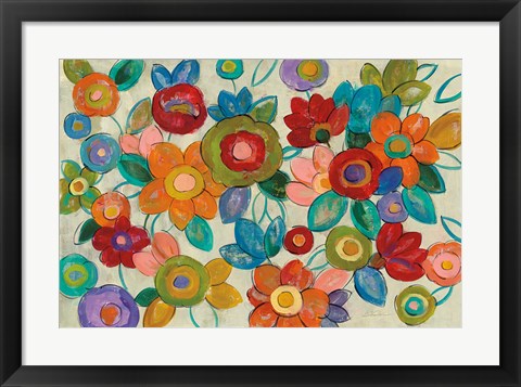 Framed Decorative Flowers Print