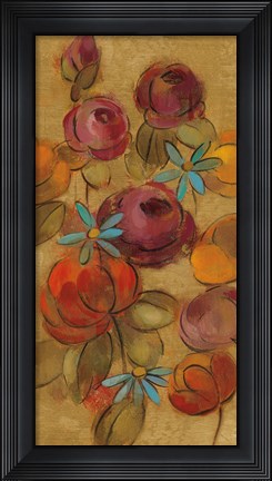 Framed Pressed Flowers II on Gold Print