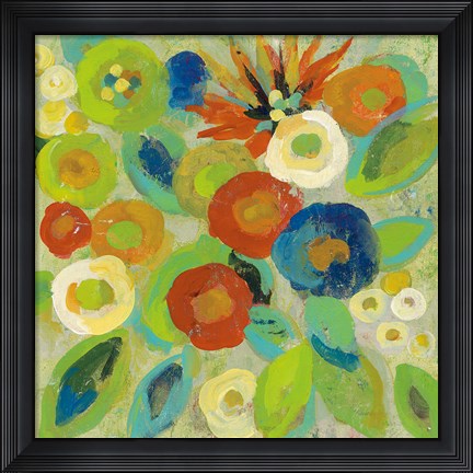 Framed Flower Market II Cool Print