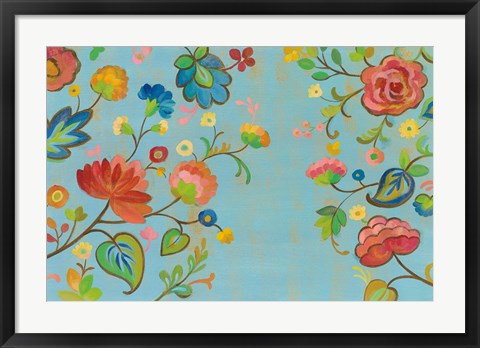 Framed Folk Song Floral Print