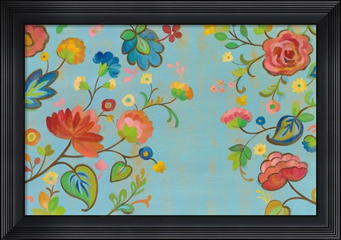 Framed Folk Song Floral Print