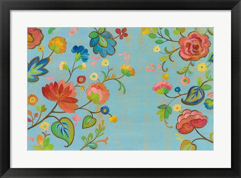 Framed Folk Song Floral Print