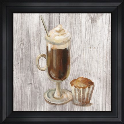 Framed Coffee Time V on Wood Print