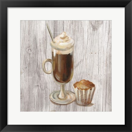 Framed Coffee Time V on Wood Print