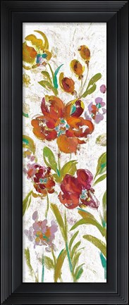 Framed July Garden Trio I on White Print