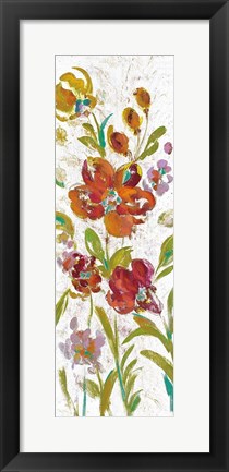 Framed July Garden Trio I on White Print