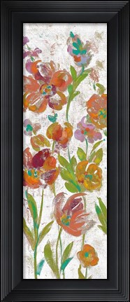 Framed July Garden Trio II on White Print