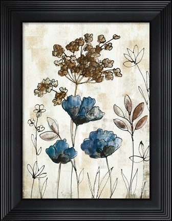 Framed Botanical Trio II Neutral Print