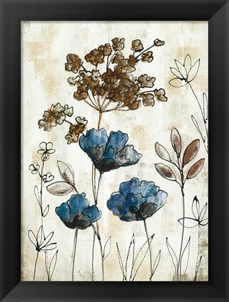 Framed Botanical Trio II Neutral Print