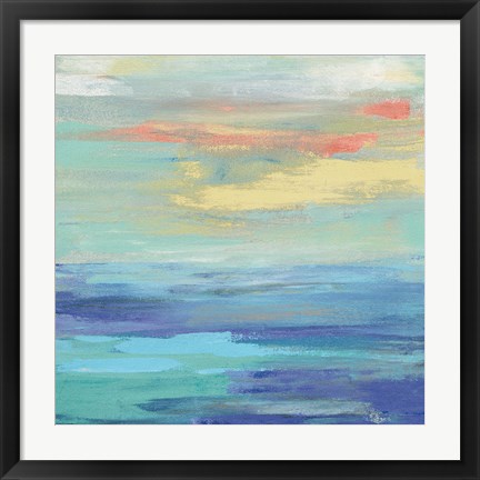 Framed Sunset Beach II Bright Print