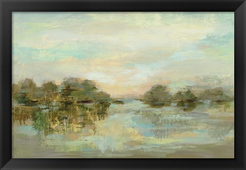 Framed Dreamy Lake Green Print