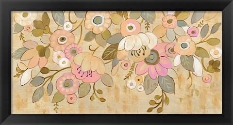 Framed Decorative Pastel Flowers Print