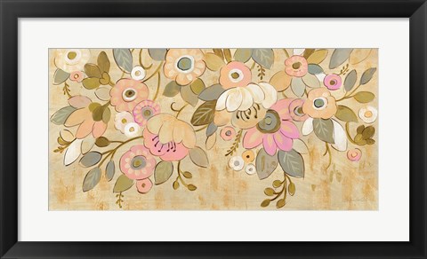 Framed Decorative Pastel Flowers Print