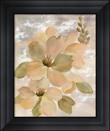 Framed White on White Floral II Print