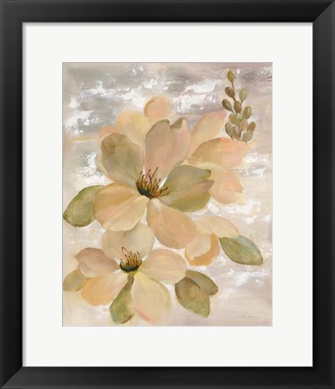 Framed White on White Floral II Print