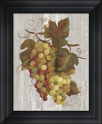 Framed Autumn Grapes IV on Wood Print