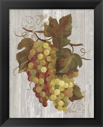 Framed Autumn Grapes IV on Wood Print