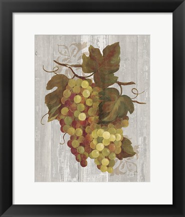 Framed Autumn Grapes IV on Wood Print