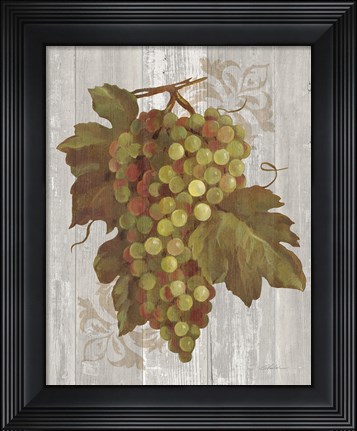 Framed Autumn Grapes II on Wood Print