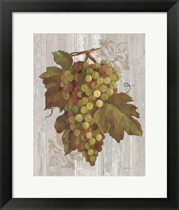 Framed Autumn Grapes II on Wood Print