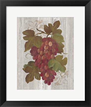 Framed Autumn Grapes I on Wood Print