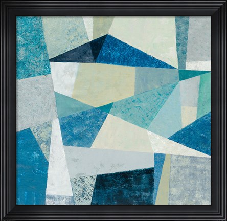 Framed Indigo Geo Metric Soft Print