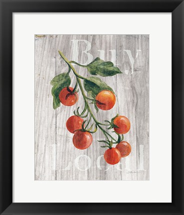 Framed Market Vegetables IV on Wood Print