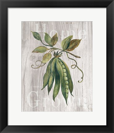 Framed Market Vegetables II on Wood Print