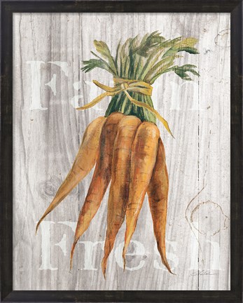 Framed Market Vegetables I on Wood Print