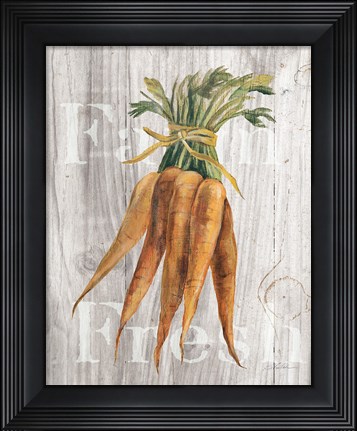 Framed Market Vegetables I on Wood Print