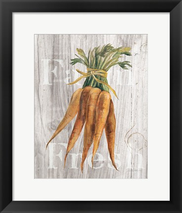 Framed Market Vegetables I on Wood Print