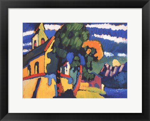 Framed Village Church in Riegsee, Bavaria, 1907 Print