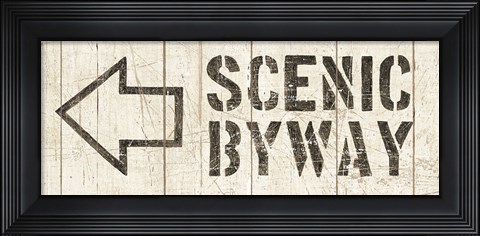 Framed Flea Market Road Sign Scenic Byway Print