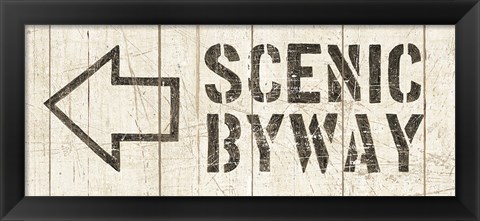 Framed Flea Market Road Sign Scenic Byway Print