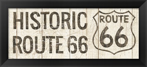 Framed Flea Market Road Sign Route 66 Print