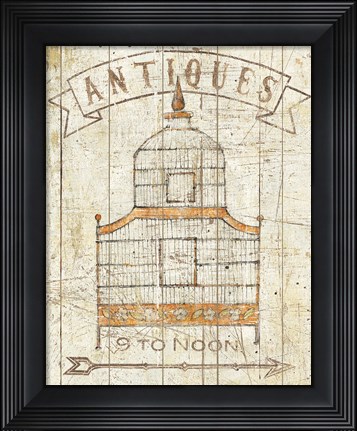 Framed Flea Market Birdcage I Print
