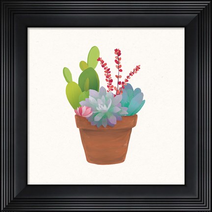Framed Succulent Pot III Print