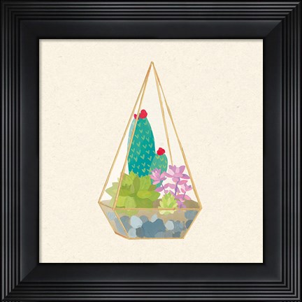 Framed Succulent Terrarium II Print