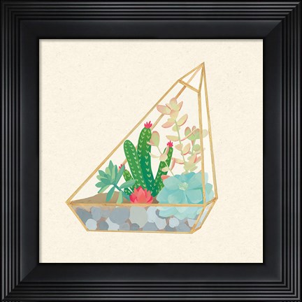 Framed Succulent Terrarium V Print