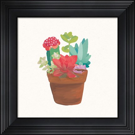 Framed Succulent Terrarium VIII Print
