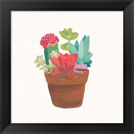 Framed Succulent Terrarium VIII Print