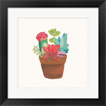 Framed Succulent Terrarium VIII Print