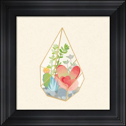 Framed Succulent Terrarium VII Print