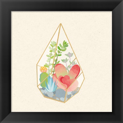 Framed Succulent Terrarium VII Print