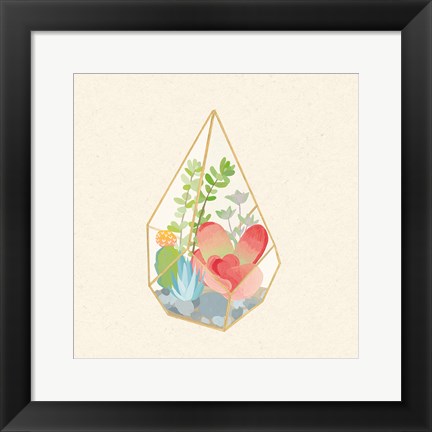 Framed Succulent Terrarium VII Print