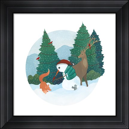 Framed Winter Friends III Print