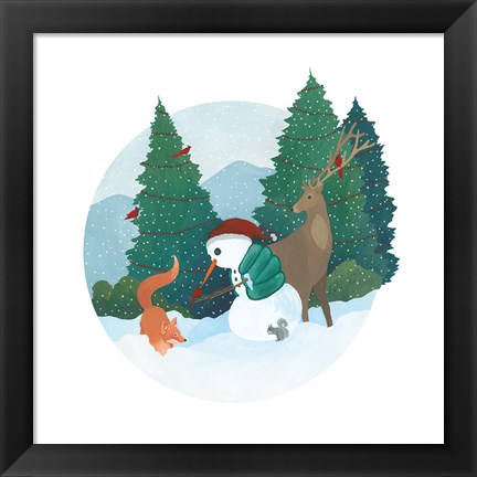 Framed Winter Friends III Print