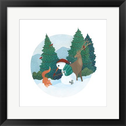 Framed Winter Friends III Print