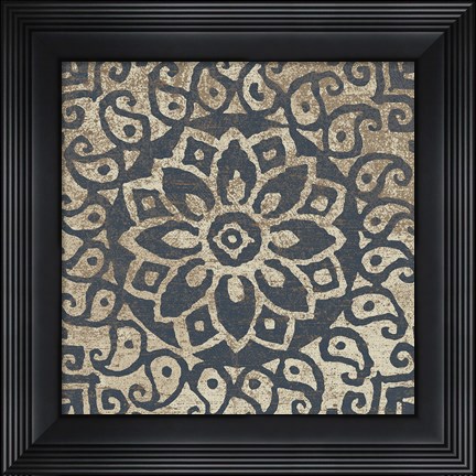 Framed Amadora with Brown Square I Print