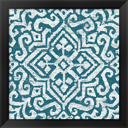 Framed Amadora Blue - Tile III Print